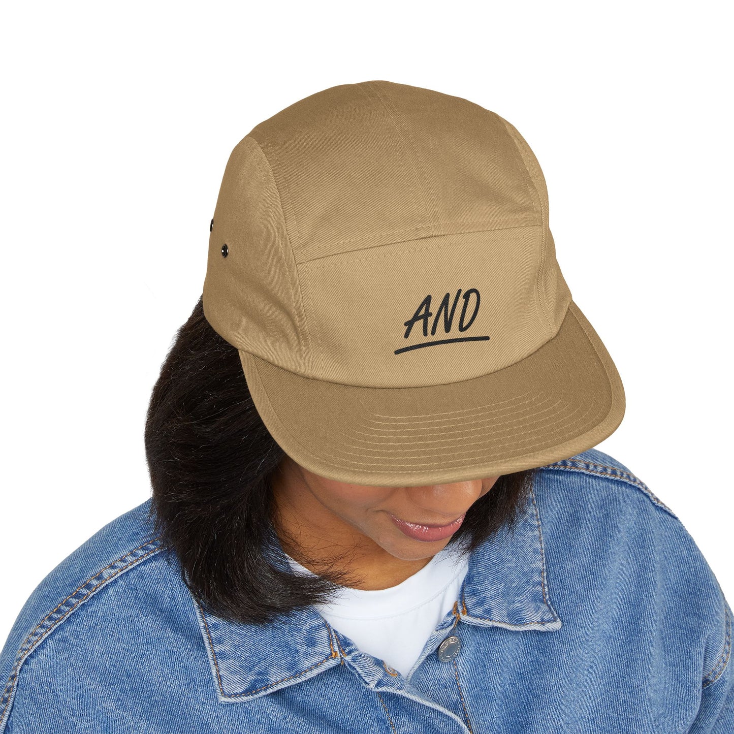 AND Script Plain 5 Panel Cap - (Embroidery)