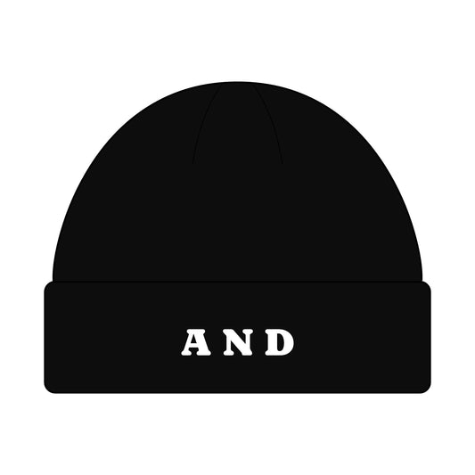 AND Letters Cuff Beanie - Embroidered