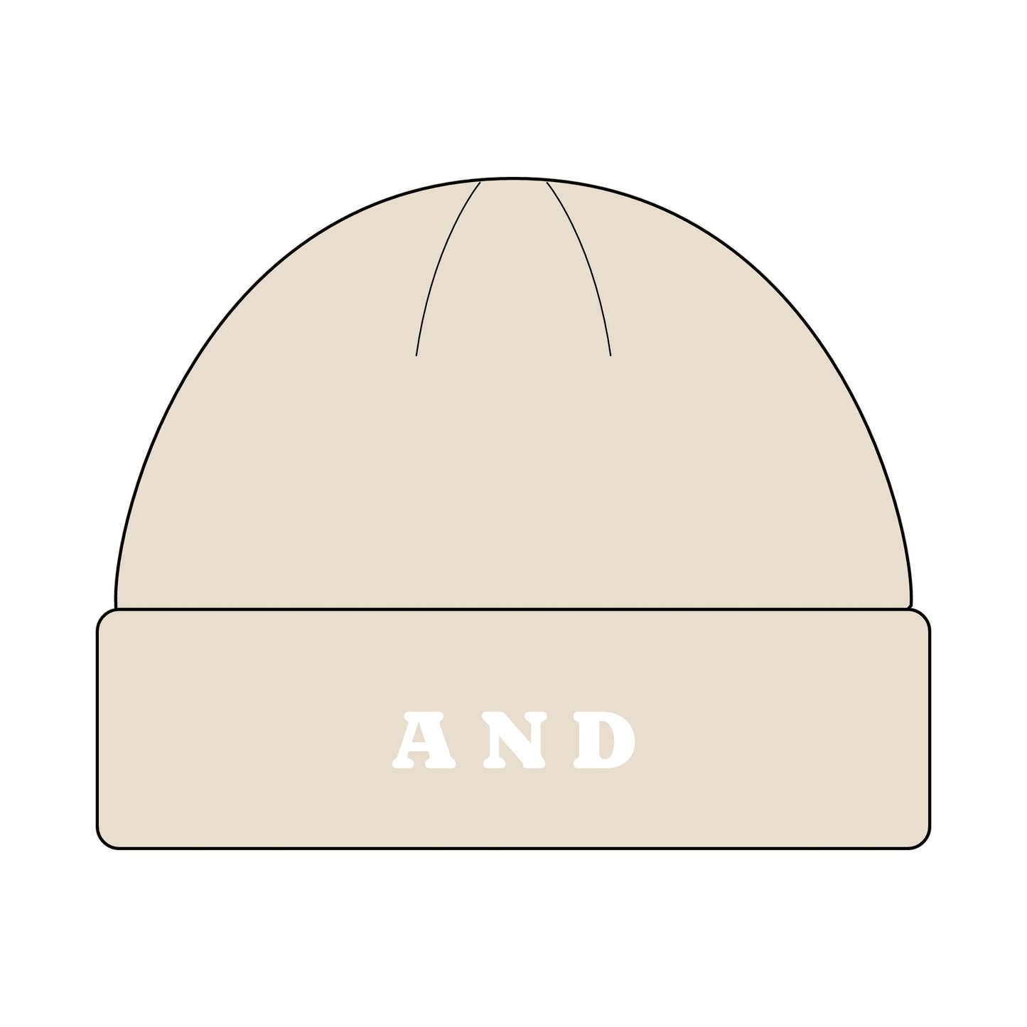 AND Letters Cuff Beanie - Embroidered